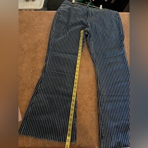 Brand New Size XL Pinstripe Denim Flare Bell Bottom Jeans